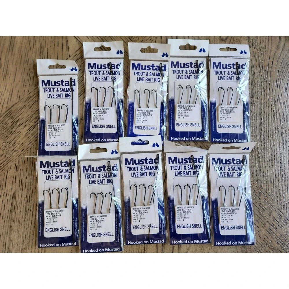 Mustad Live Bait Rig Size 4 New Lot Of 10 Pkgs Mullet Rigs Snakehead Lures Fish